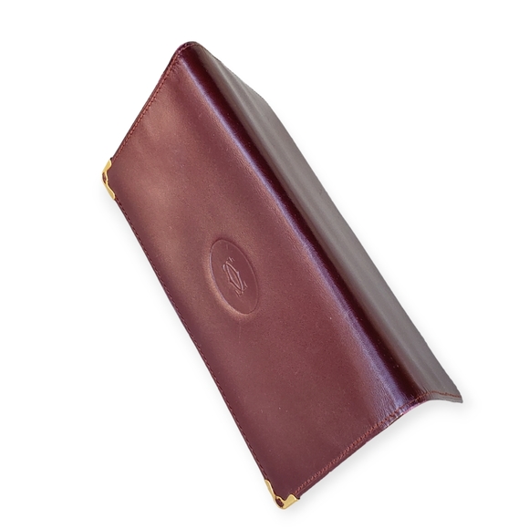 💯 CARTIER Wallet mast line Bordeaux leather Authentic - Picture 7 of 14